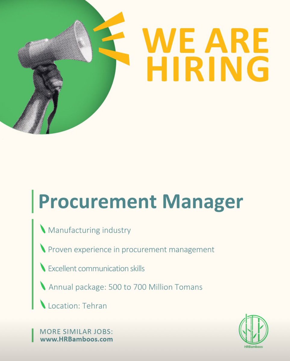 We are hiring for a "Procurement Manager" role!

⬇️ For more details and apply: ⬇️
lnkd.in/dQcqQhuu
#HIRINGNOW