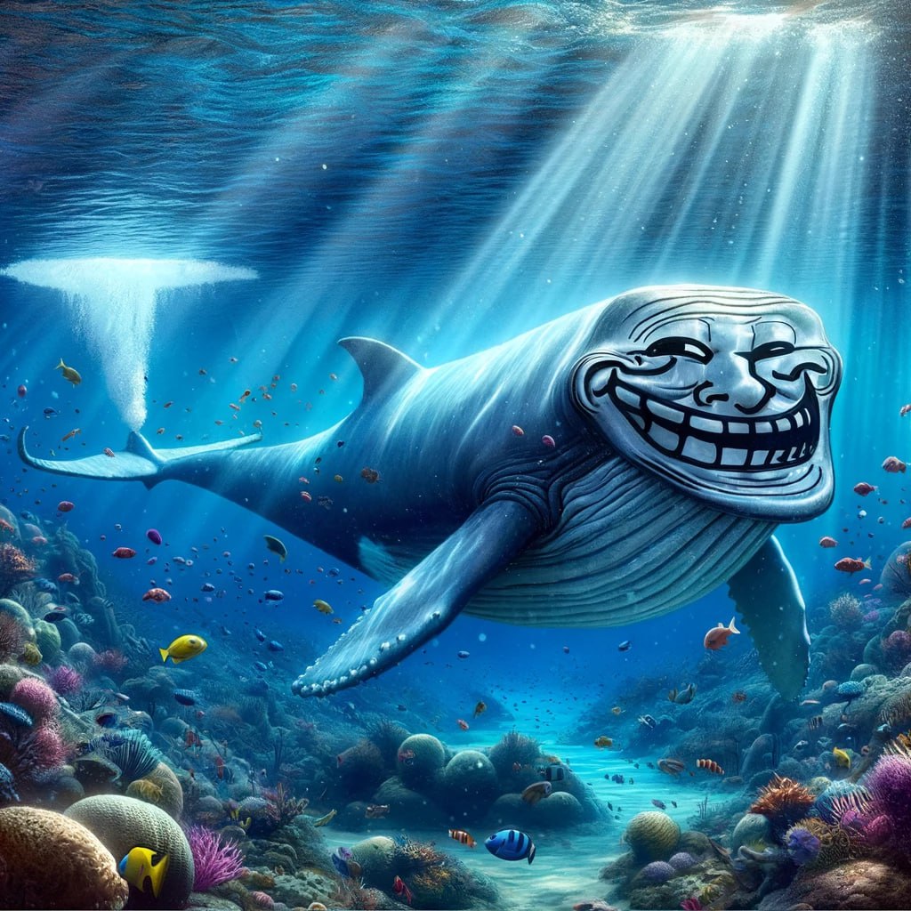 ERC20Trolls's tweet photo. Just spotted in the depths of the crypto ocean: the legendary Trollwhale! ππ #TrollLife #CryptoOcean #OceanTroller https://t.co/Ghxh2RV4k0
