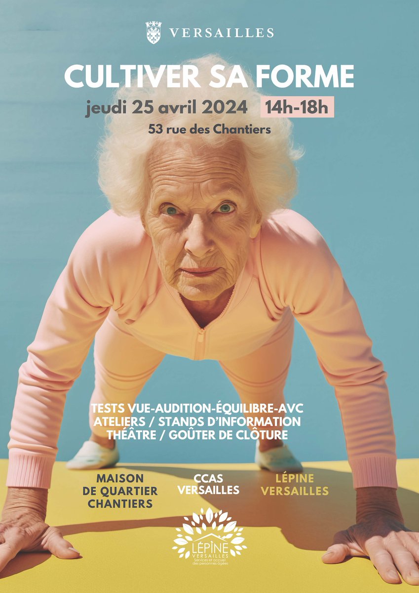 👨🏻‍🦳👵🏼 Dépistages, ateliers bien-être et santé… Seniors, venez vous informer et prendre soin de vous le jeudi 25 avril de 14h à 18h. Découvrez le programme sur #Versailles.fr ⤵︎ versailles.fr/761-4702/assoc…