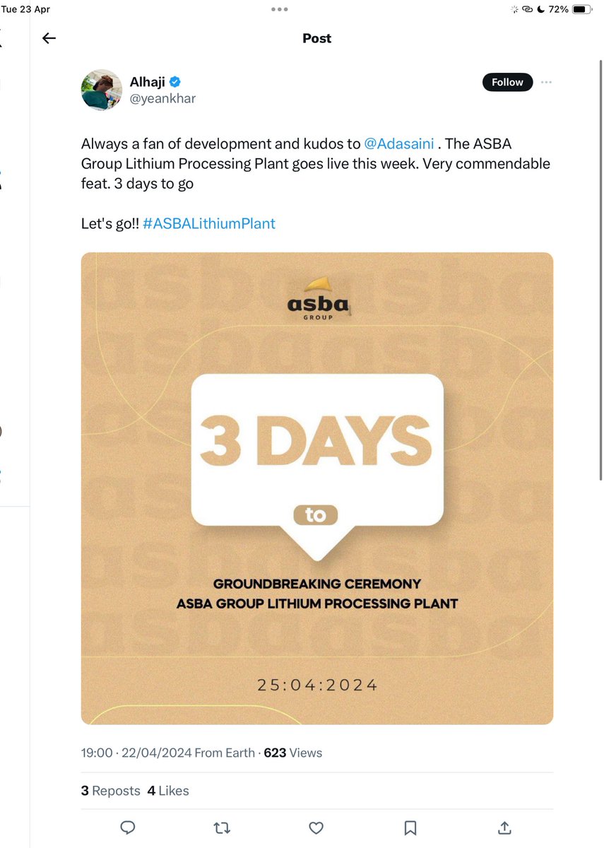 #TrendWatch #SocialMediaInNigeria Several Twitter accounts belonging to a Nigerian network identified and christened the ‘AR Crew’ by @DigiAfricaLab as part of a 2021 investigation into a dodgy Alex Saab ‘influencer’ campaign are currently promoting @Adasaini’s #ASBALithiumPlant