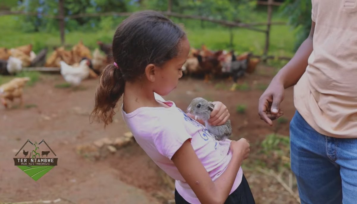 I was excited to make a new friend who was teaching me how to care for rabbits. 🐇🤩 #FarmLife #TerintambweMuhinzi