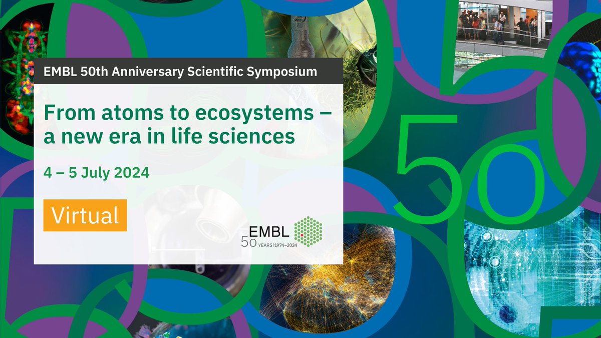 @embl is celebrating its 50th anniversary, and we'd like to invite you to celebrate with us! 🥳 Join our two-day symposium virtually and get insights into EMBL science – past, present and future. The EMBL 50th Anniversary Scientific Symposium 'From atoms to ecosystems – a new…