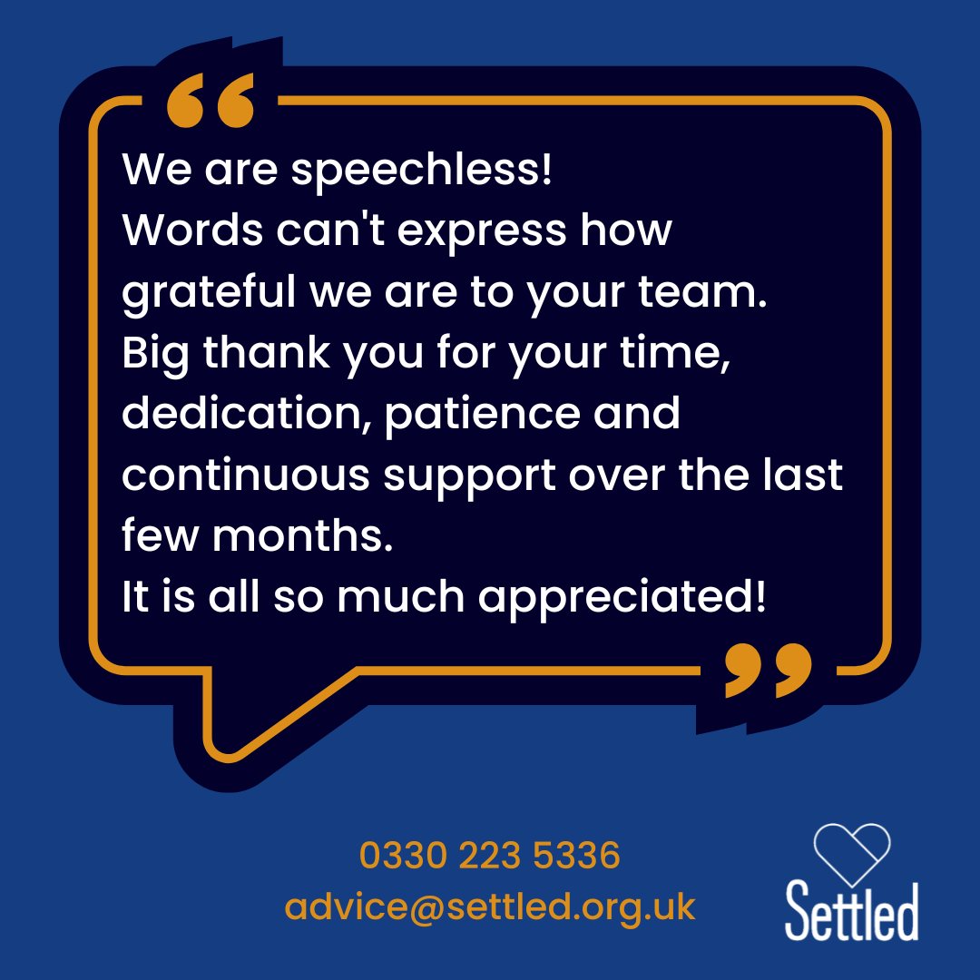 Lovely message from the son of a Bulgarian lady with serious health issues who's just been granted pre-settled status. They'd previously paid others to make her applications, but these were refused. We're delighted that Settled's free #EUSS service achieved this positive result!