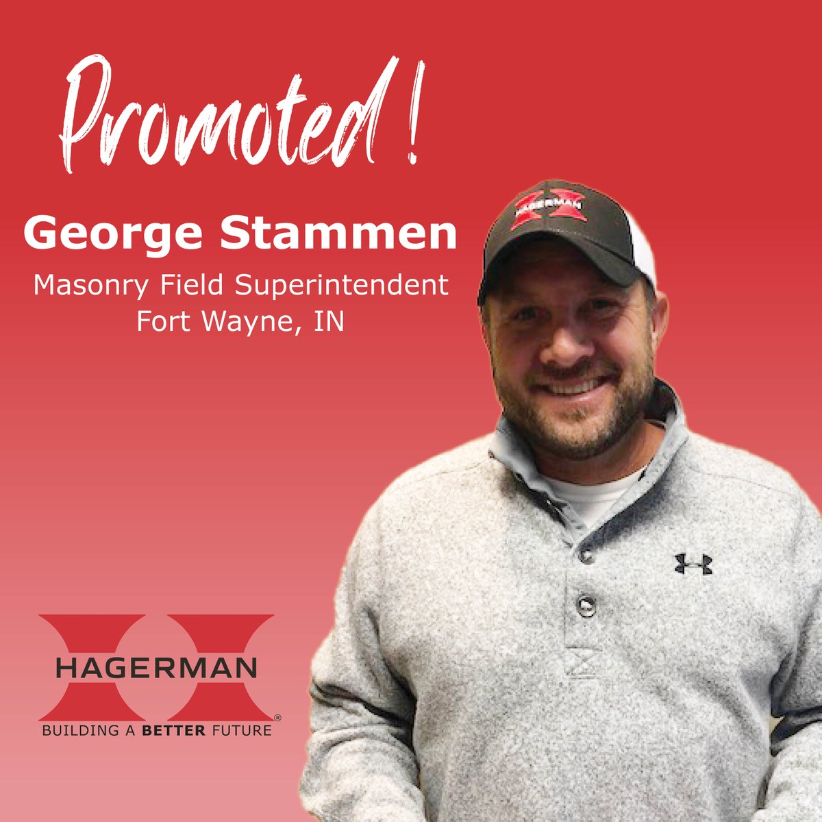 HagermanGroup's tweet photo. Please join us in congratulating Jamie Landmeier and George Stammen on their recent promotions!
Jamie has been with Hagerman for over 10 years.
George joined Hagerman in 2014.
Congratulations, Jamie and George! #BuildingABetterFuture #ConstructionSolutionsProvider https://t.co/sva9O00icZ