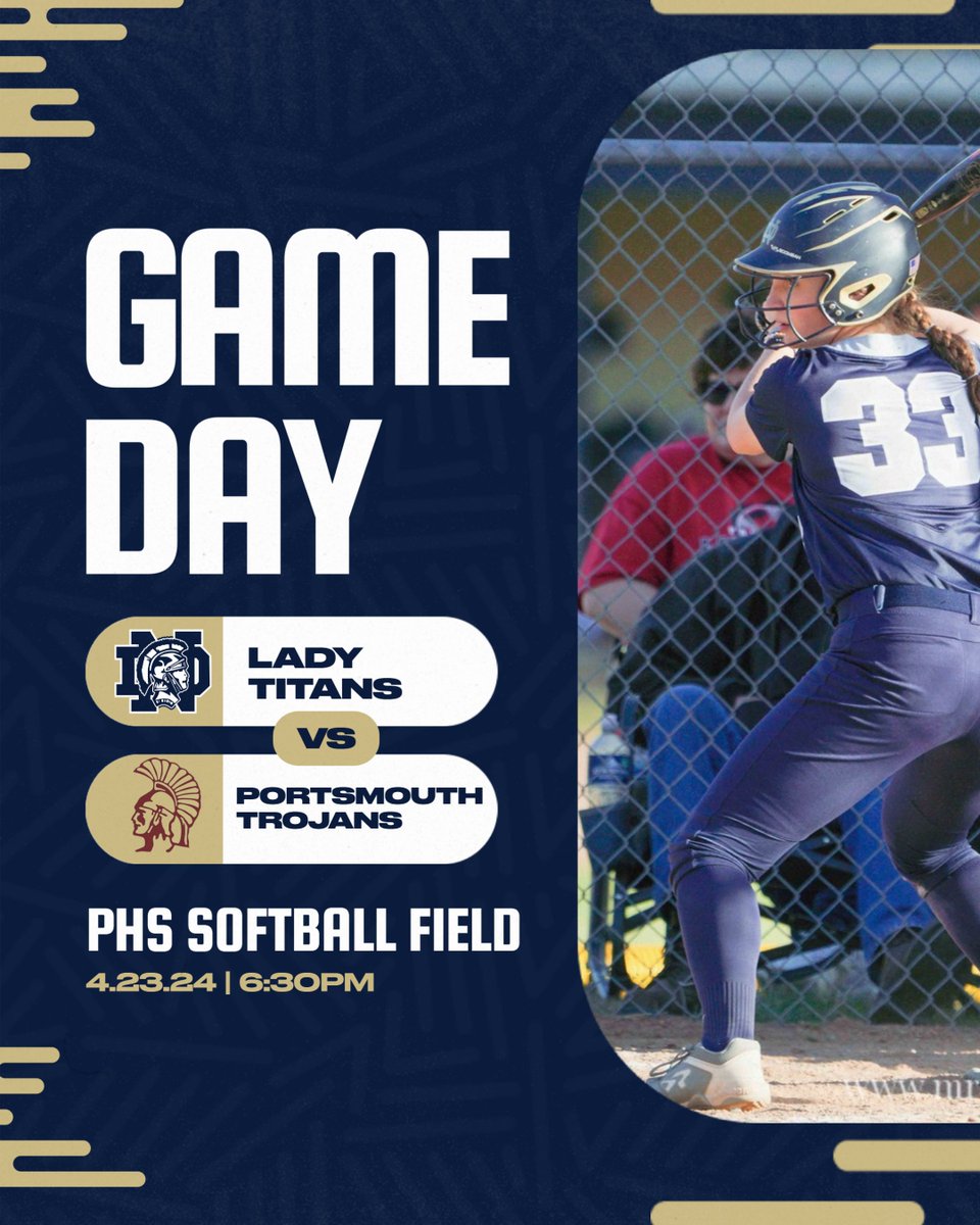 GAMEDAY 🆚 Portsmouth Trojans 🕡 6:30pm 📍 Portsmouth 🏟️ Trojan Softball Stadium