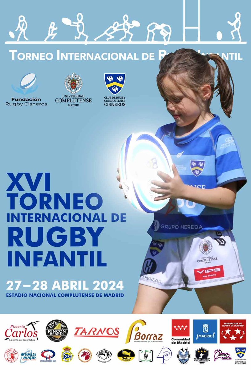 Cisneros_Rugby's tweet photo. Ya queda menos para la próxima edición del Torneo Internacional de Rugby Infantil💙
El torneo reunirá a más de 1.000 niños y niñas, además de los entrenadores, voluntarios y delegados ‼️

Te esperamos👧🏽👦🏼 https://t.co/hdwsFiyDoE