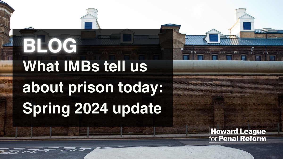 NEW BLOGPOST: As we reflect on the first quarter of 2024, we turn again to the relentless endeavours of Independent Monitoring Boards (@_Imbs_) in revealing the realities of life inside prison. howardleague.org/blog/what-imbs…