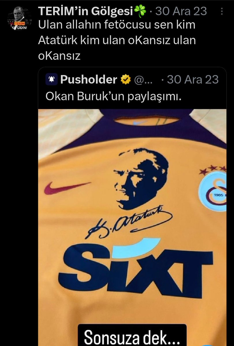 Erden Timur'a 'terörist' iftirasında bulunan Fenerbahçe trollünü rt eden, Okan hocaya 'terörist' iftirasında bulunan, Galatasaray maçı sırasında puan kaybedecek diye dalga geçen paylaşım yapan böyle hesapları görmezden gelmeyin. Hem Twitter'a hem de kulübe şikayet edin.