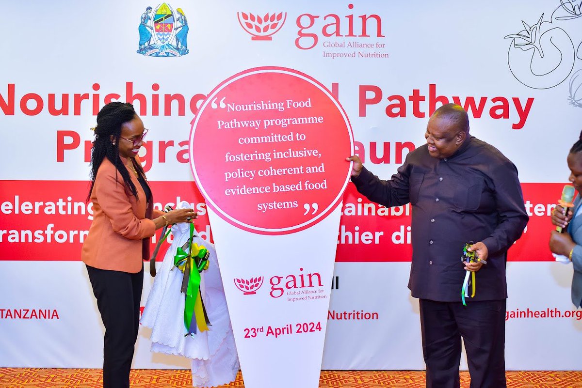 GAIN_TANZANIA's tweet photo. Honored to have esteemed government entities, development partners, and UN agencies join us at the launch of the Nourishing Food Pathway Programme. Their support and collaboration are invaluable as we work together to transform food systems and improve nutrition in Tanzania. https://t.co/zJTpUr2Yvh