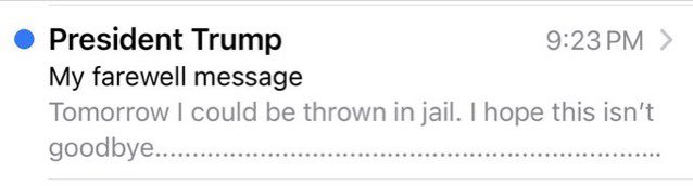 Donald Trump sent this email last night to his supporters. Big, if true.