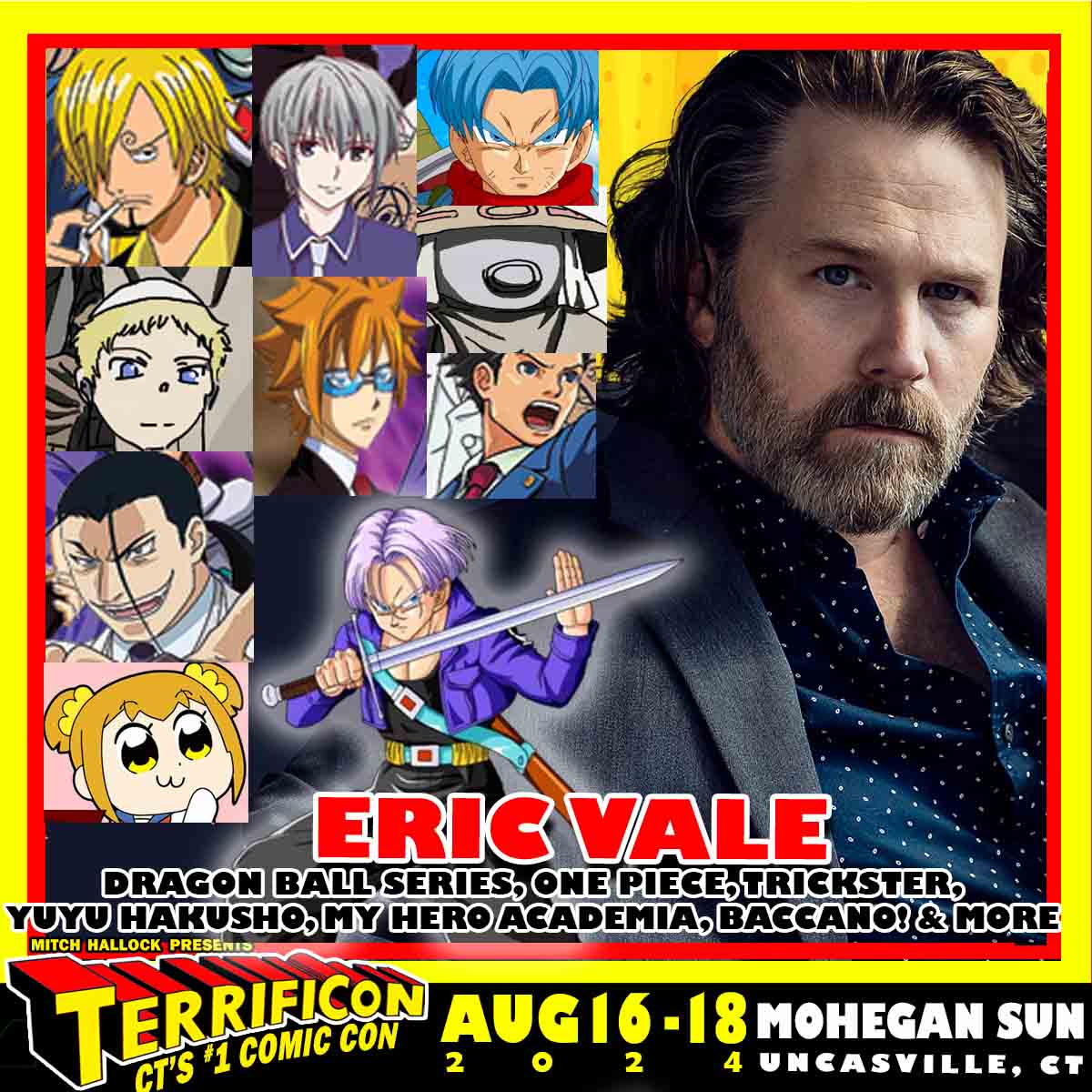 TERRIFICON voice actor week continues with our next guest ERIC VALE! Join Eric and your favorite stars at Mohegan Sun on August 16-18! Tickets on sale now! Eric Vale has been a professional actor for over 15 years. You may know his voice as that of the Dallas Stars or Dave &…