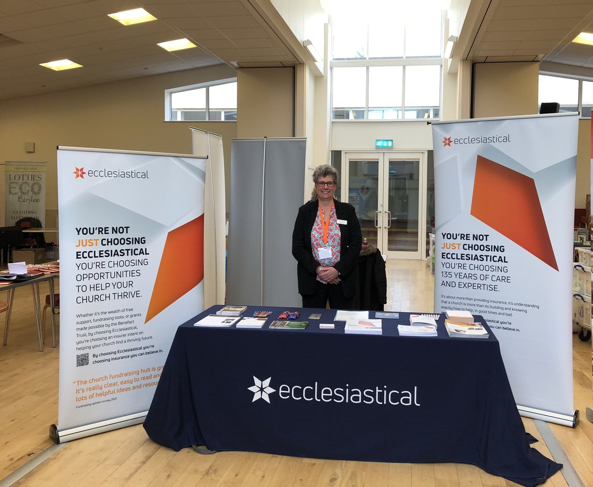 All set up and ready to welcome clergy to the @Ecclesiastical stand @Lichfield_CofE conference. Wishing you all a fabulous couple of days, do pop into the marketplace to say hello