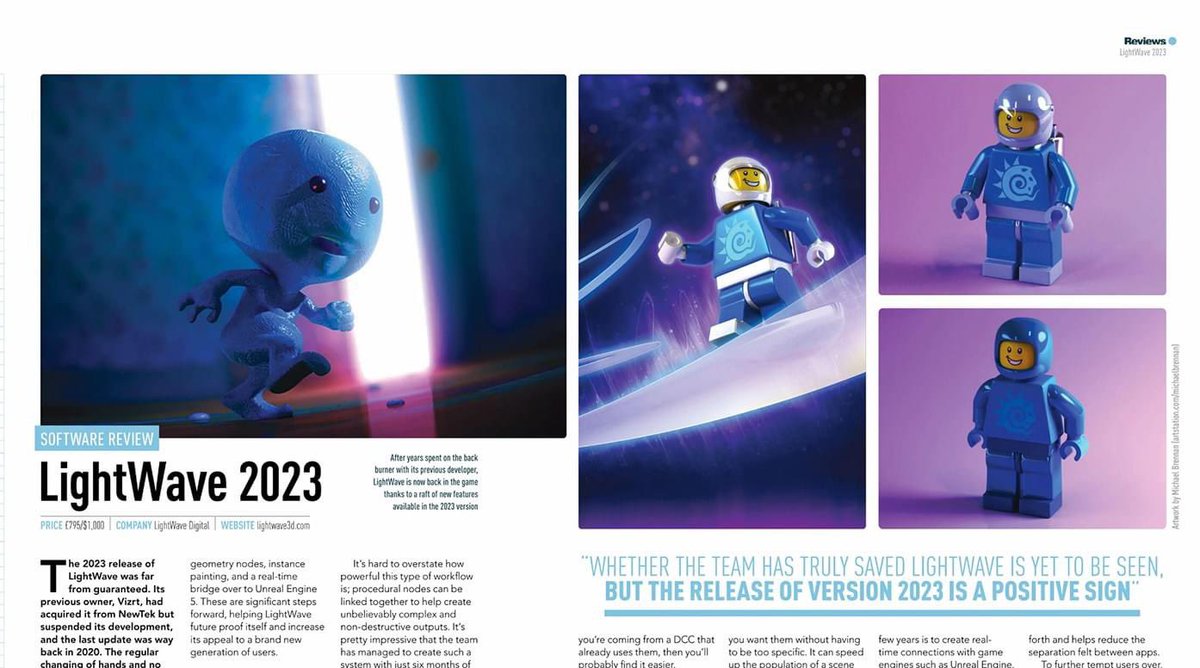 Some of my LightWave3D work in the June 2024 issue of 3D World magazine Yay! #LW3D #Lightwave3d