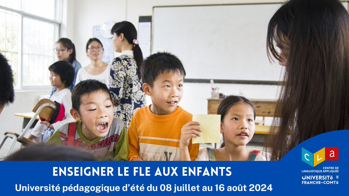 #UPE2024 Comment enseigner le FLE aux enfants ? On vous donne toutes les clés dans ce #parcours proposé lors de notre université pédagogique d’été du 08 juillet au 16 août 2024 ! Découvrez le programme complet 👉bit.ly/49mud3T #formation #professeurs #FLE #été2024