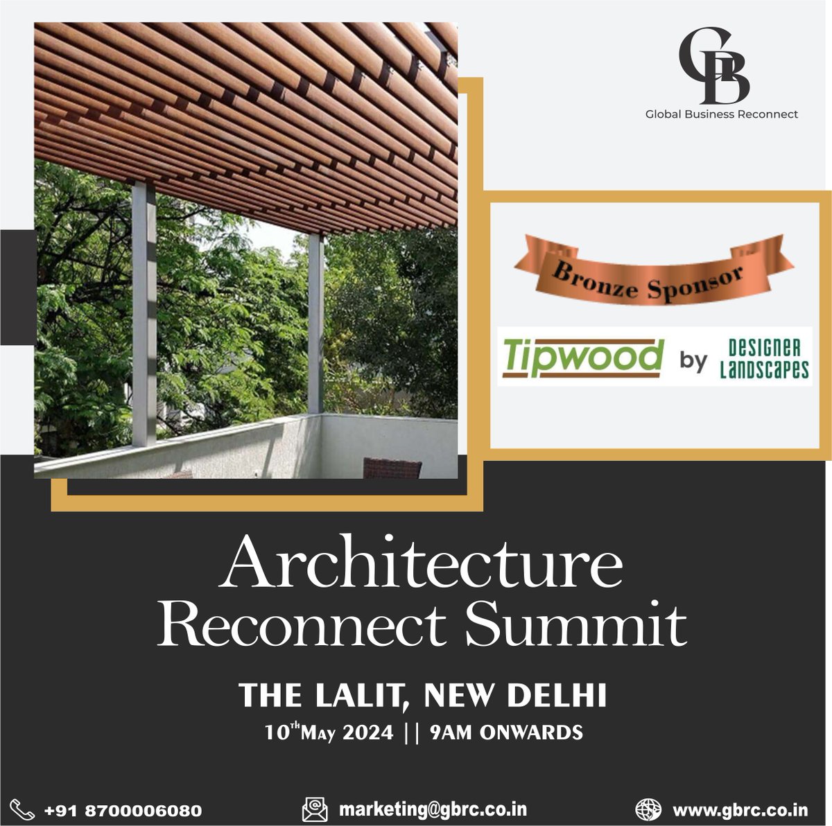 We're delighted to have Tip Wood with us as a bronze sponsor for our upcoming Architecture Reconnect Summit
Thier support is invaluable and will help make this event truly extraordinary

📷Save the Date:
10th of May 2024
📷 The Lalit, New Delhi

#architecturereconnectsummit #GBRC