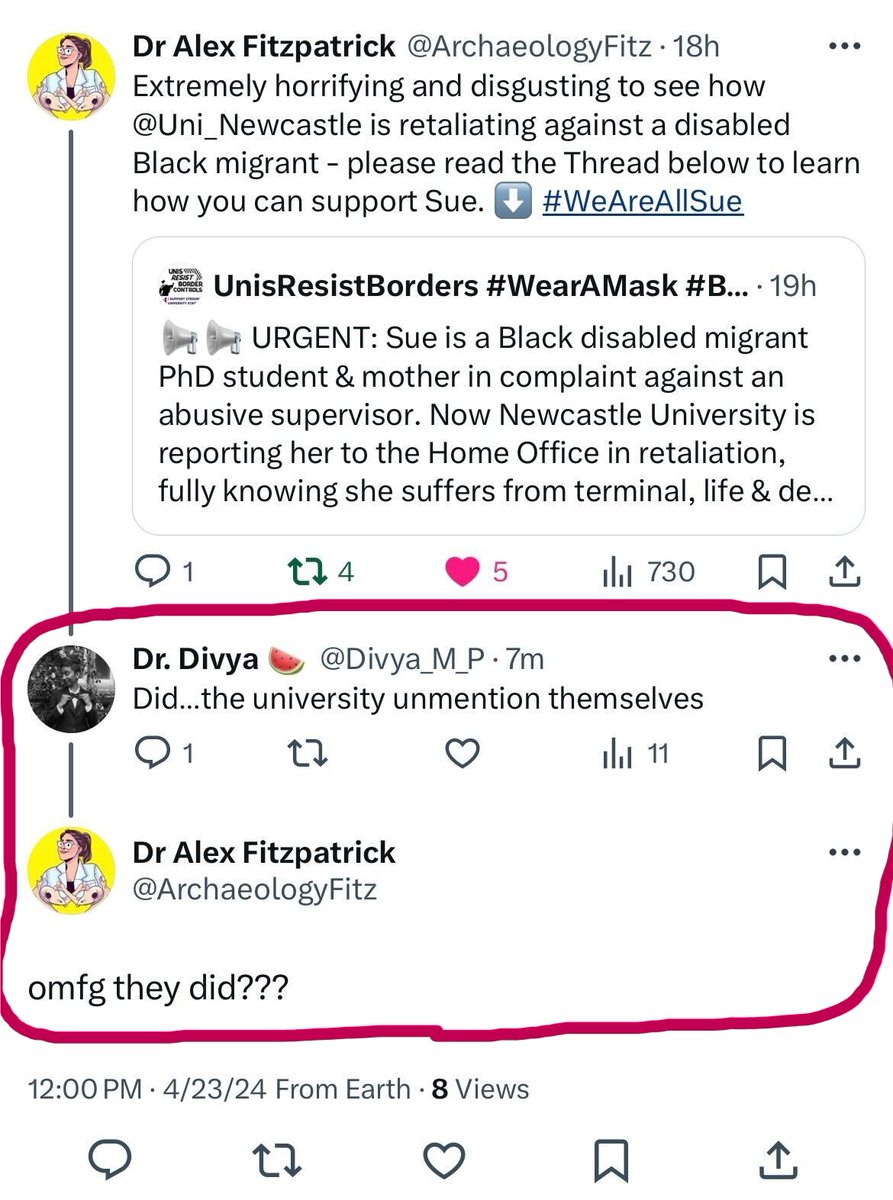 .@UniofNewcastle has untagged themselves from #WeAreAllSue tweets. They know their treatment of Sue Agazie is not befitting their supposed 'world class' reputation & @Athena_SWAN awards. Let's keep up the pressure by doing these 3⃣ actions for Sue! ⬇️⬇️⬇️