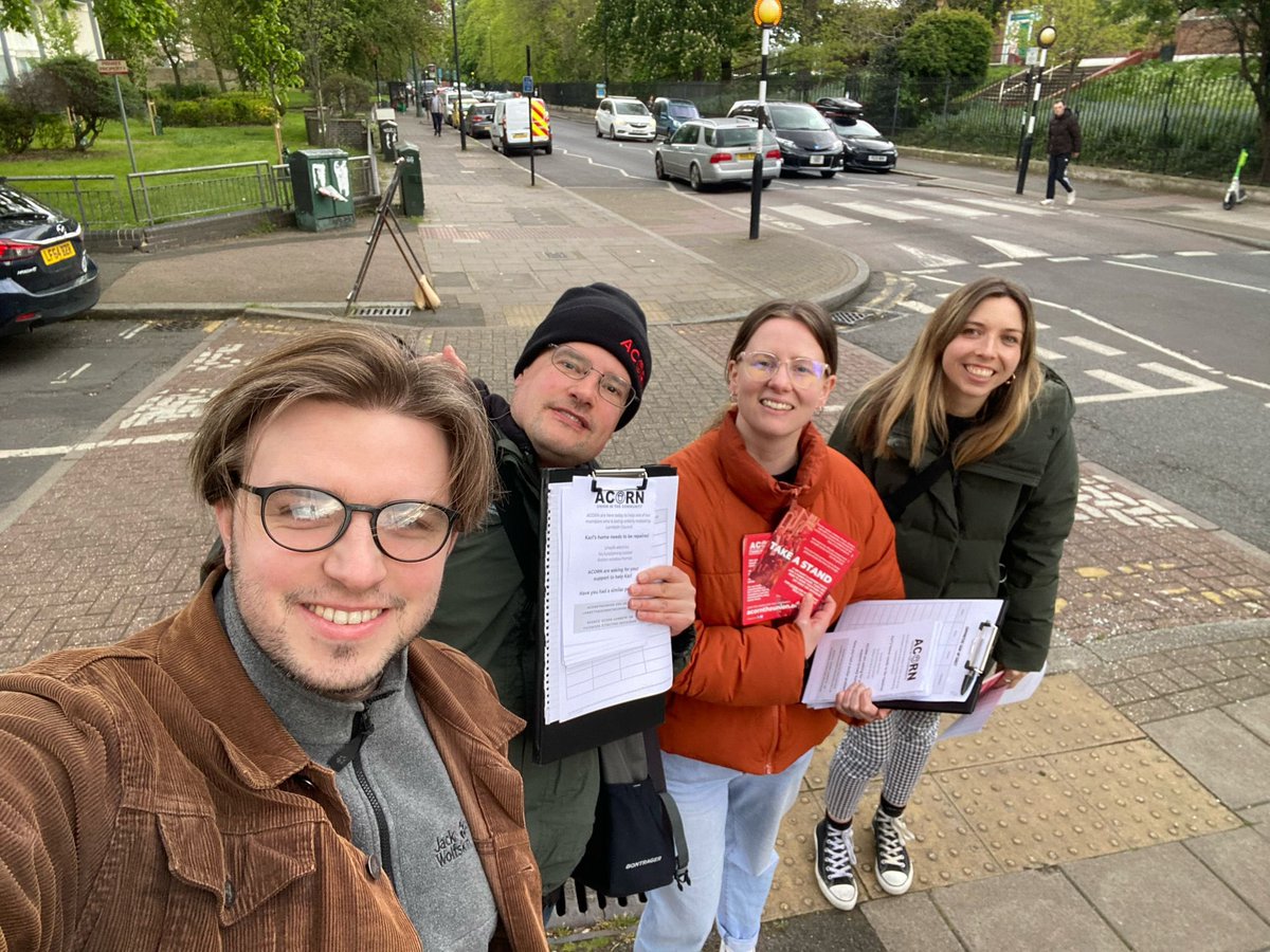 ACORN Lambeth out in Herne Hill yesterday, door knocking to support one of our members