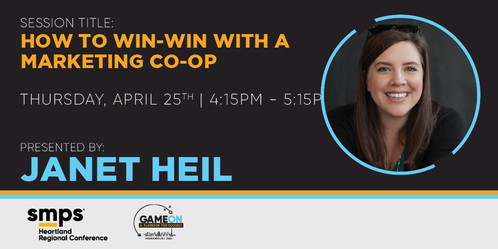 Cooperative learning experiences can be a game-changer for any firm, but are they right for your marketing team? Discover the keys to a WIN-WIN co-op program during Janet Heil, CPSM’s session on “How to WIN-WIN with a Marketing Co-Op. smpsheartland.starchapter.com/images/LI_Sess…