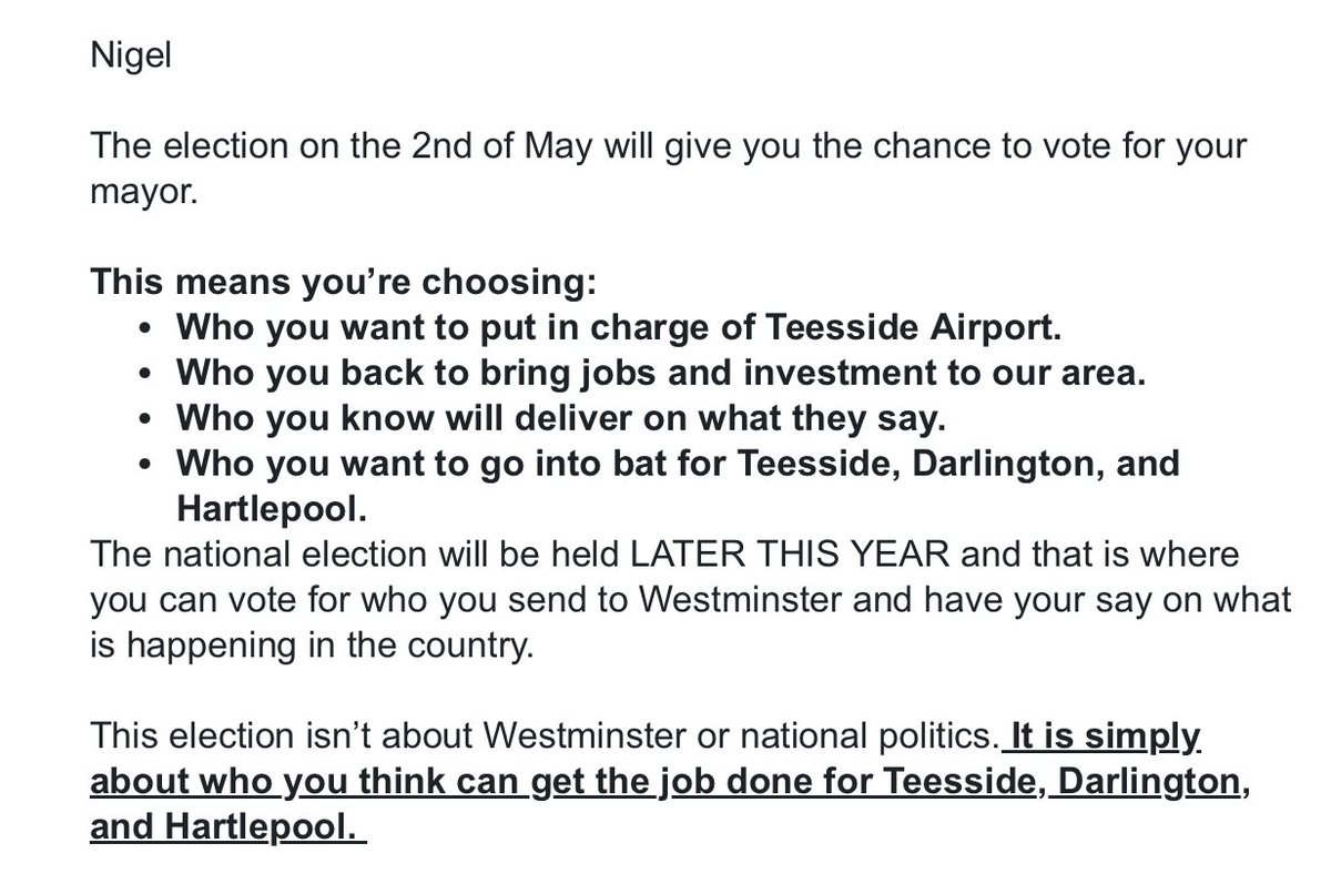 Definitely time to #BinBen Nothing to do with Westminster or national politics 😂😂😂 And he's telling us he's in charge of Teesside Airport - despite it having two layers of directors between him and decision making