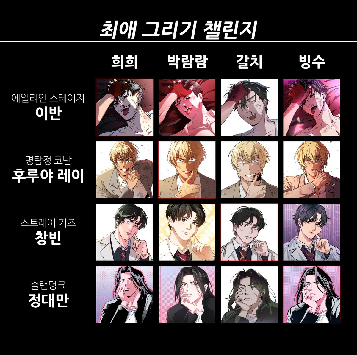 mt_brrm's tweet photo. 지인들과 최애 그리기 챌린지 했습니다~!😊💞 https://t.co/bVPipd28VY