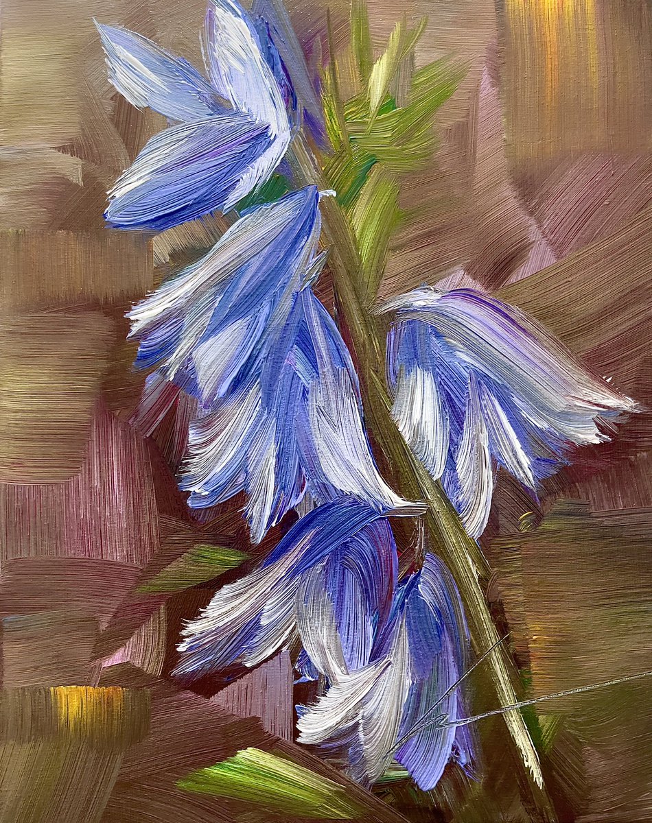 My canvas painting of spring bluebells