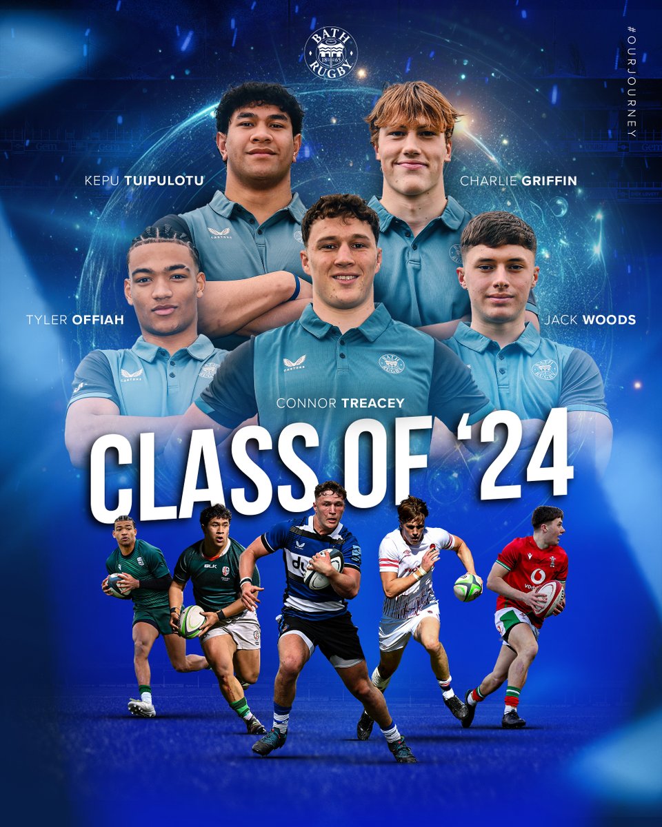 Here is your Bath Rugby class of 2️⃣0️⃣2️⃣4️⃣!

We are delighted to announce 5️⃣ new faces will be joining the Blue, Black and White as the latest members of the Bath Rugby Academy.

Welcome to the journey, lads 🔵⚫️⚪️

Full story 👉 ow.ly/Xu9C50Rm4cg

#OurJourney