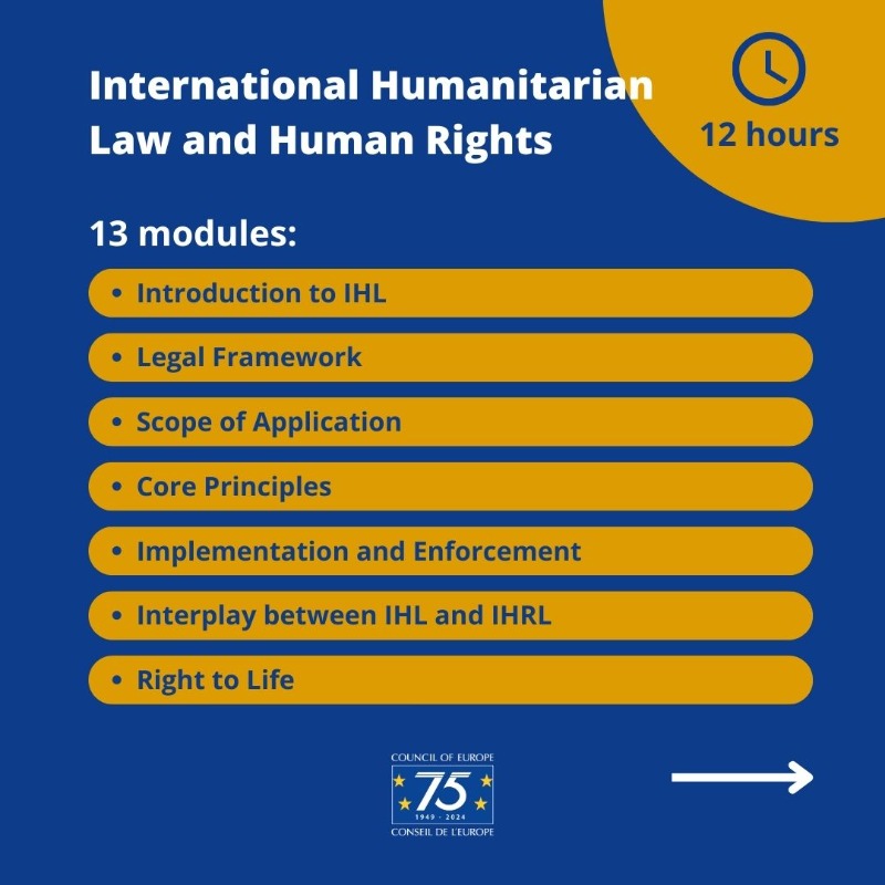 coe's tweet photo. 📢 Exploring Human Rights and International Humanitarian Law

Take our free online #HELPCourse and learn more about the interplay between these two branches of law and their practical application.

#HumanRights

ℹ️ https://t.co/xgk7zRtSjV