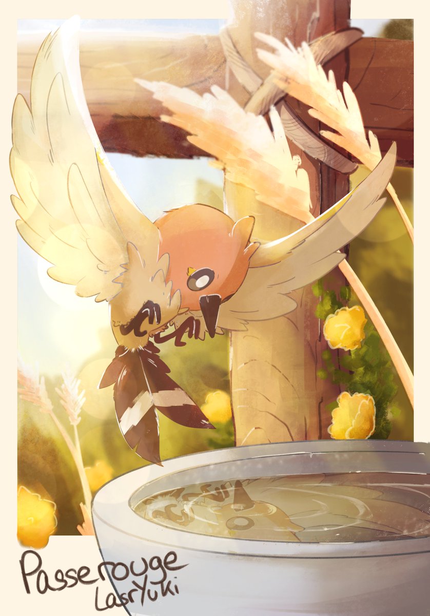 Lasrytronnelle's tweet image. Summer theme : Fletchling  

Last drawing in my series of Pokémon bird photo illustrations for each season, with a shiny version!  

#art #Fletchling #pokemon #pokemonart #passerouge #ヤヤコ
