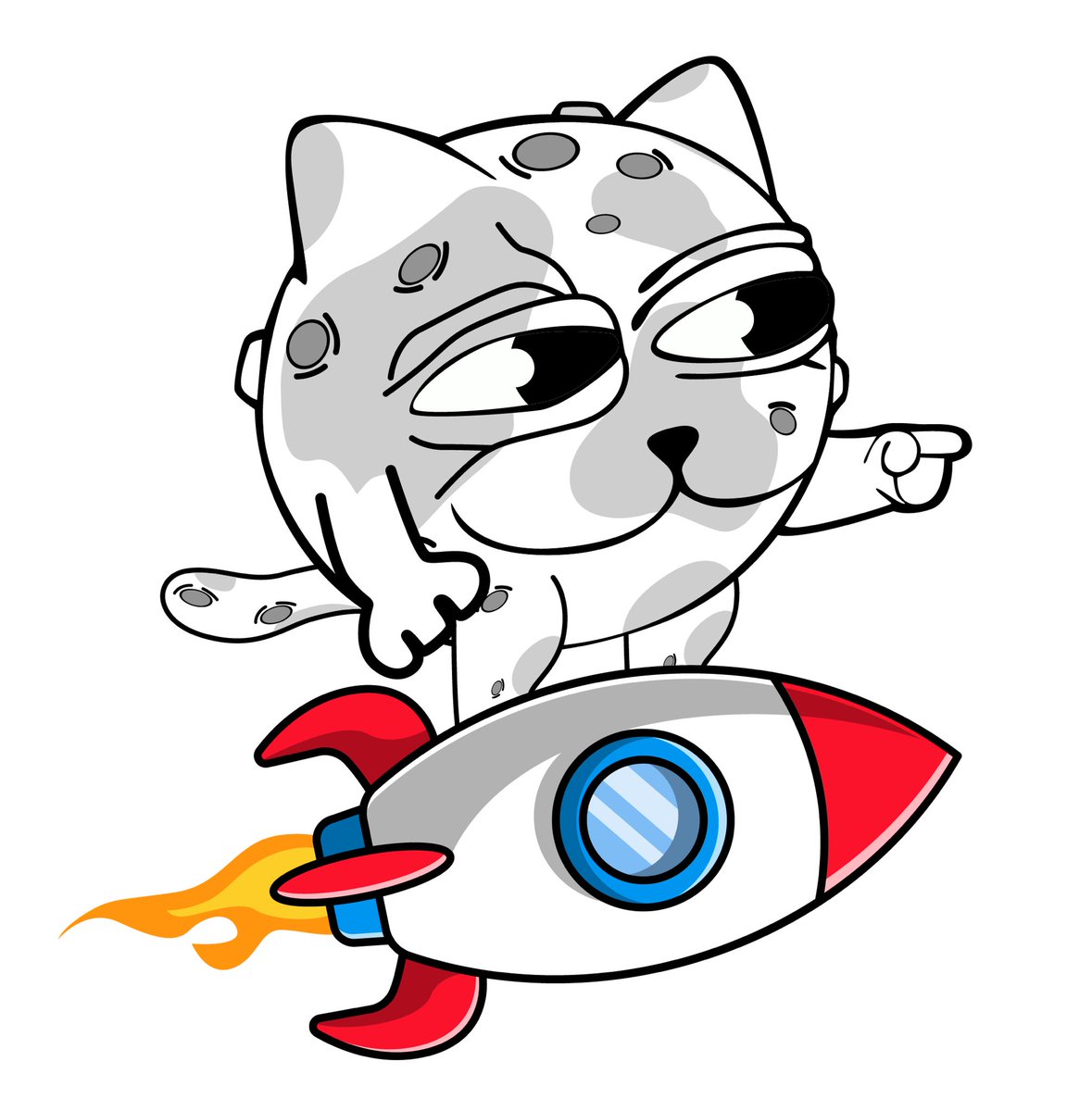 MoonCatSolanaX's tweet photo. In my rocket ship going through the sky to the  $MOON https://t.co/0VYSb7A9vw