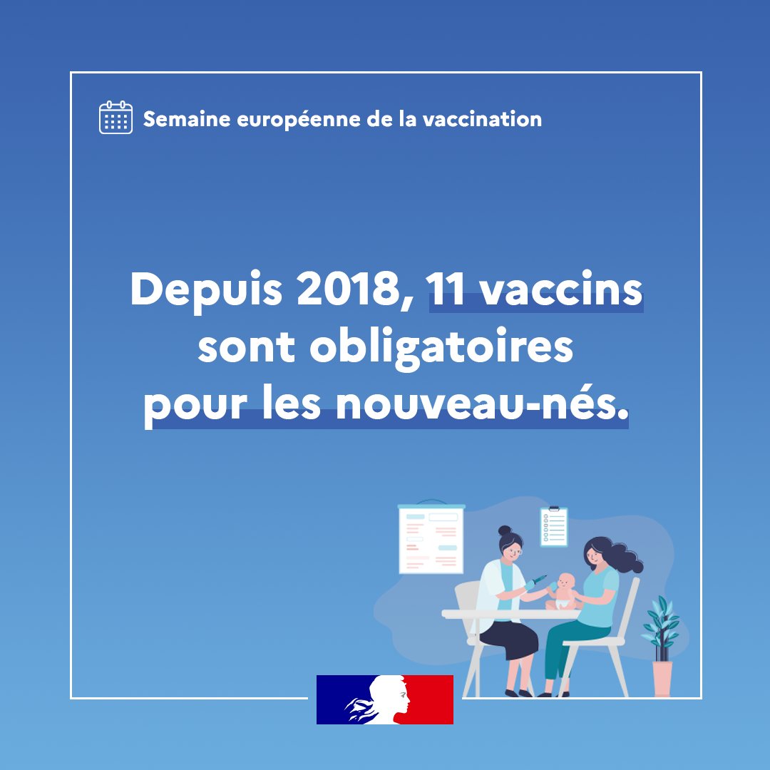 #VaccinerProtéger | 💉 Vacciner son enfant, c’est le protéger et protéger les autres.

Depuis 2018, 11 vaccins sont obligatoires pour les nouveau-nés. 

👉 Lesquels ? En savoir plus sur : sante.gouv.fr/prevention-en-…

#SEV2024
