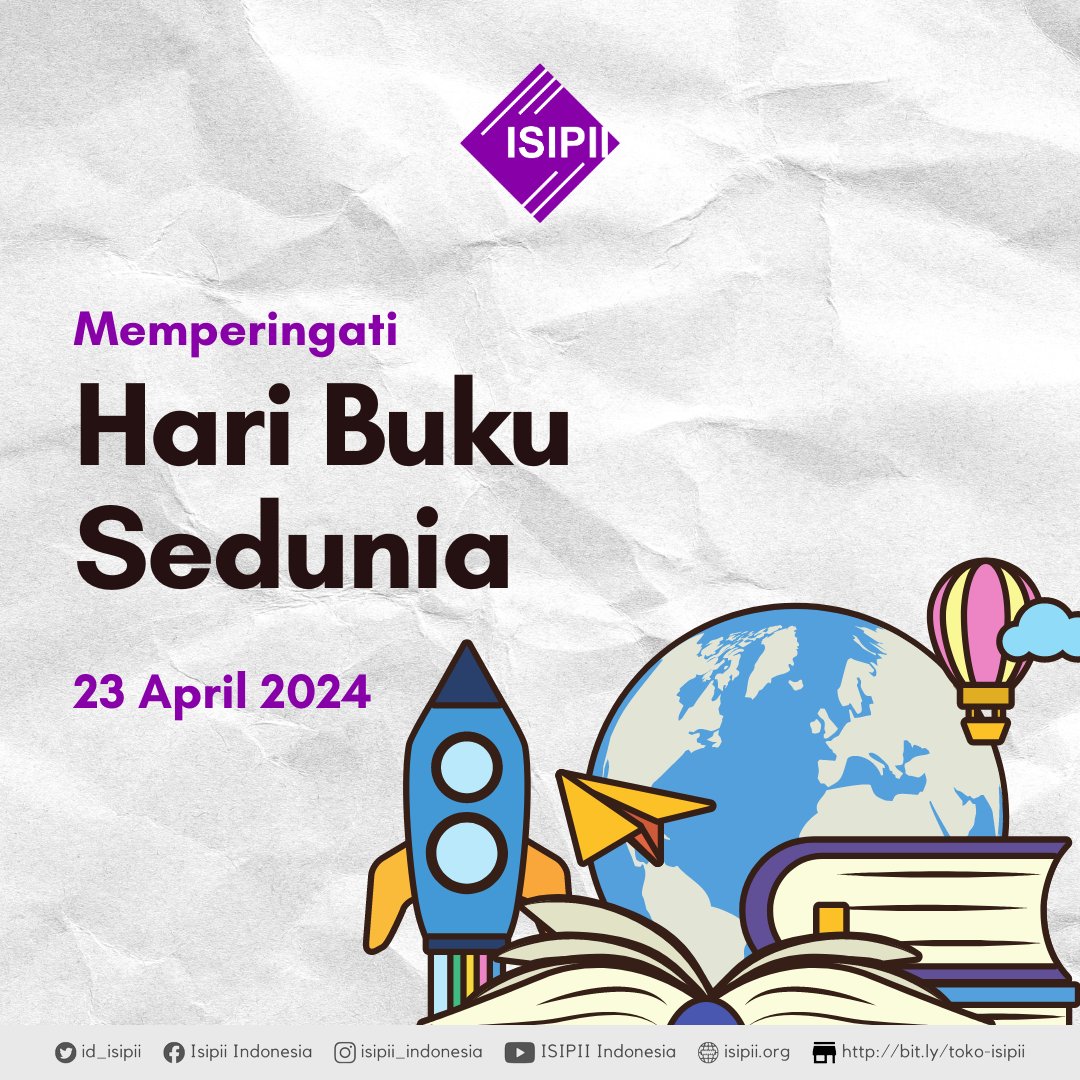 ID_ISIPII's tweet photo. Selamat Hari Buku Sedunia! Mari kita hargai setiap halaman yang telah membuka pikiran dan hati kita! 📚🌟 https://t.co/0bYaPLl8k5