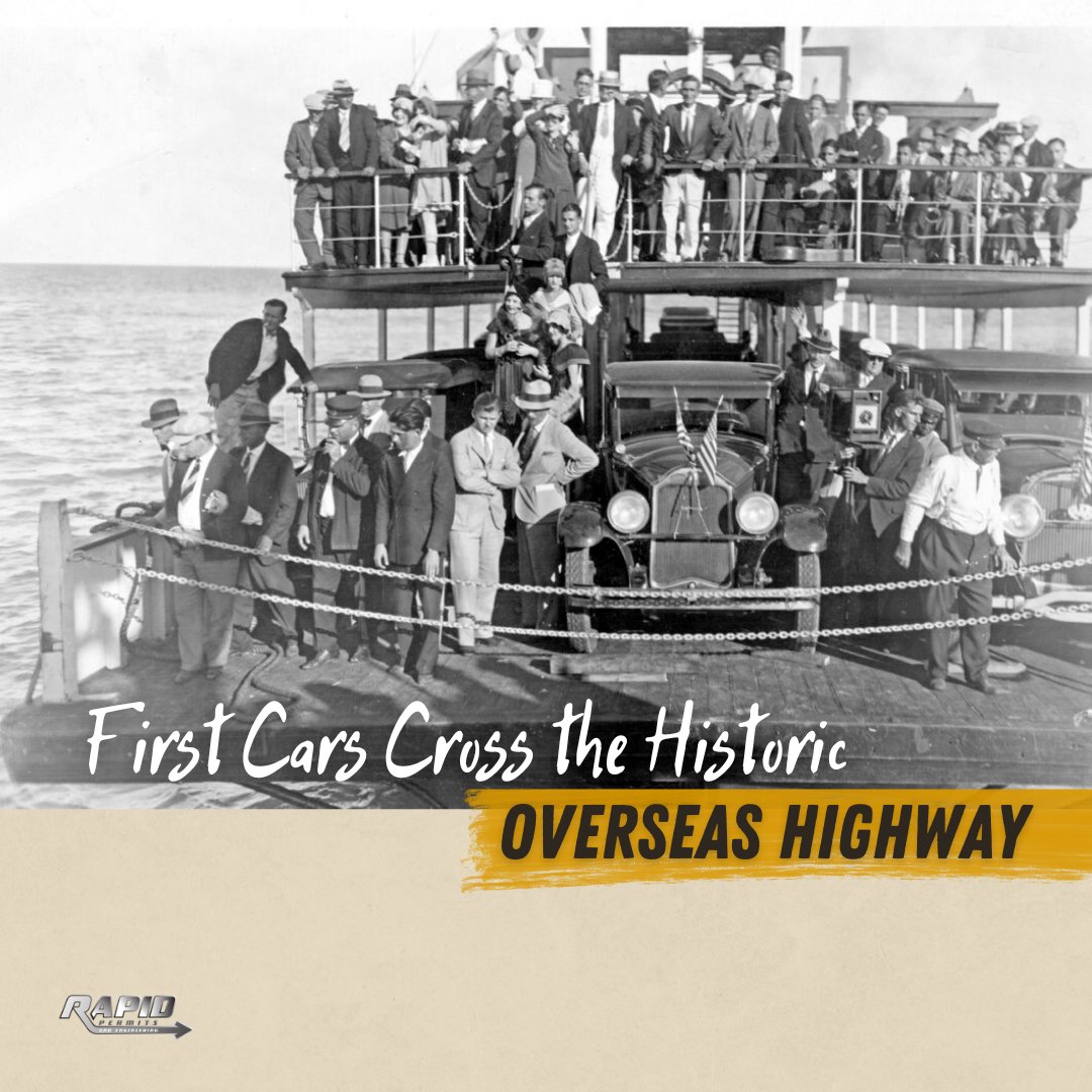 The inaugural journey of the Overseas Highway marks a historic milestone as hundreds of cars traverse the newly completed 125-mile route, connecting the Florida Keys via bridges and a 12-mile ferry ride from Miami to Key West. #History #Floridakeys