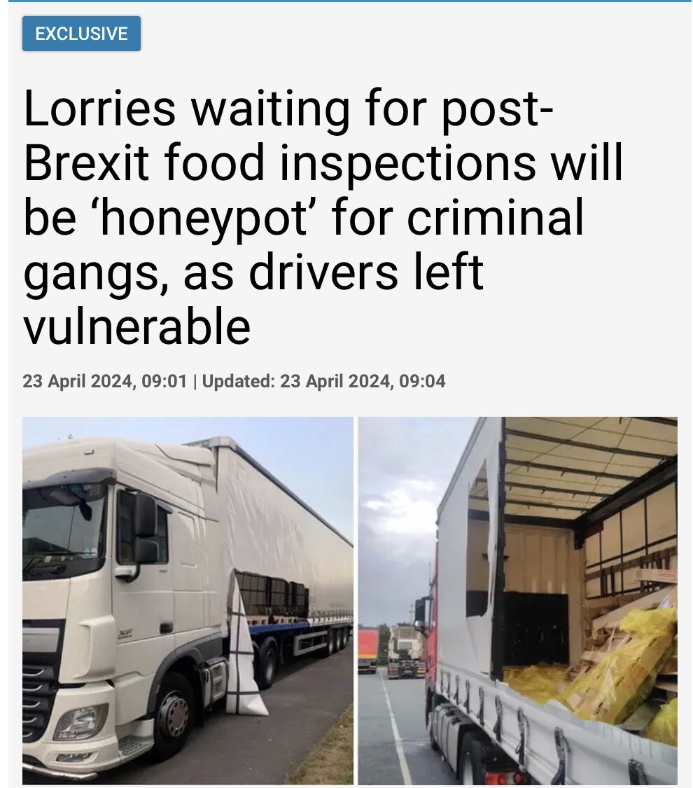 Drivers coming into the UK have to drive 22 miles from Dover to border checks at Sevington and are vulnerable to criminals while they’re waiting for checks. Brexit benefits never stop #BrexitHasFailed lbc.co.uk/news/lorries-c…
