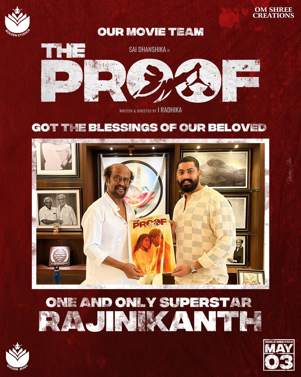 #TheProof Team Met #SuperstarRajinikanth &amp; Got His Blessings..👌 Film Releasing In Theatres On May 3rd..⭐