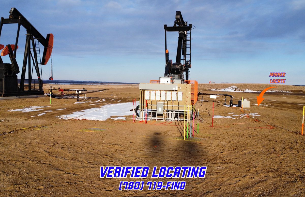 Previous locators put in 1 lath in the wrong place and left. Using a procedure not many practice Verified Locating was able to mark the entire wellsite. 

Contact us (780) 719-FIND 
verifiedlocating@gmail
Verifiedlocating.ca

#canadianenergy #oilandgas #pipeline #albertaoil