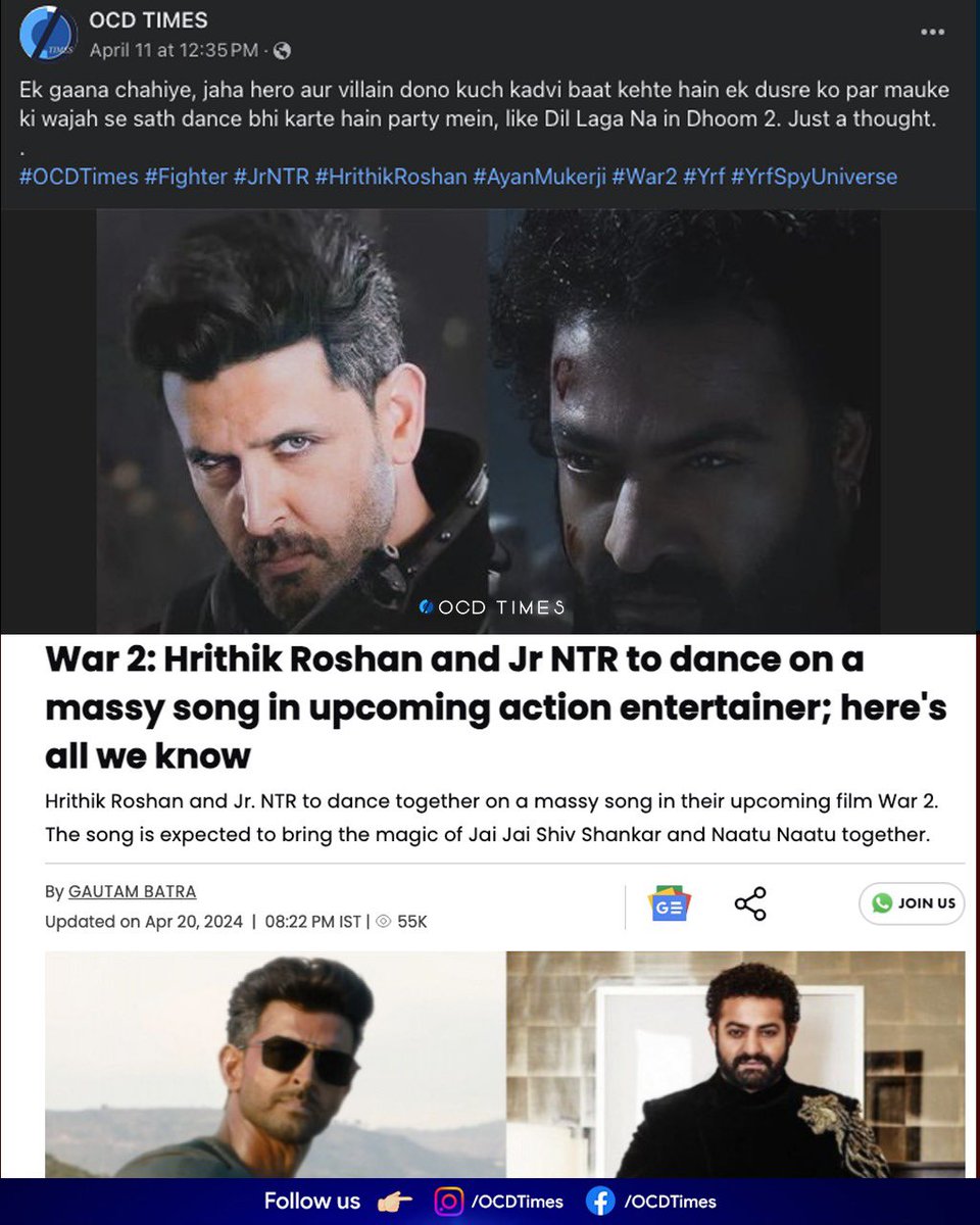 Idea chura liya 🥸😆
.
#OCDTimes #Fighter #JrNTR #HrithikRoshan #AyanMukerji #War2 #Yrf #YrfSpyUniverse