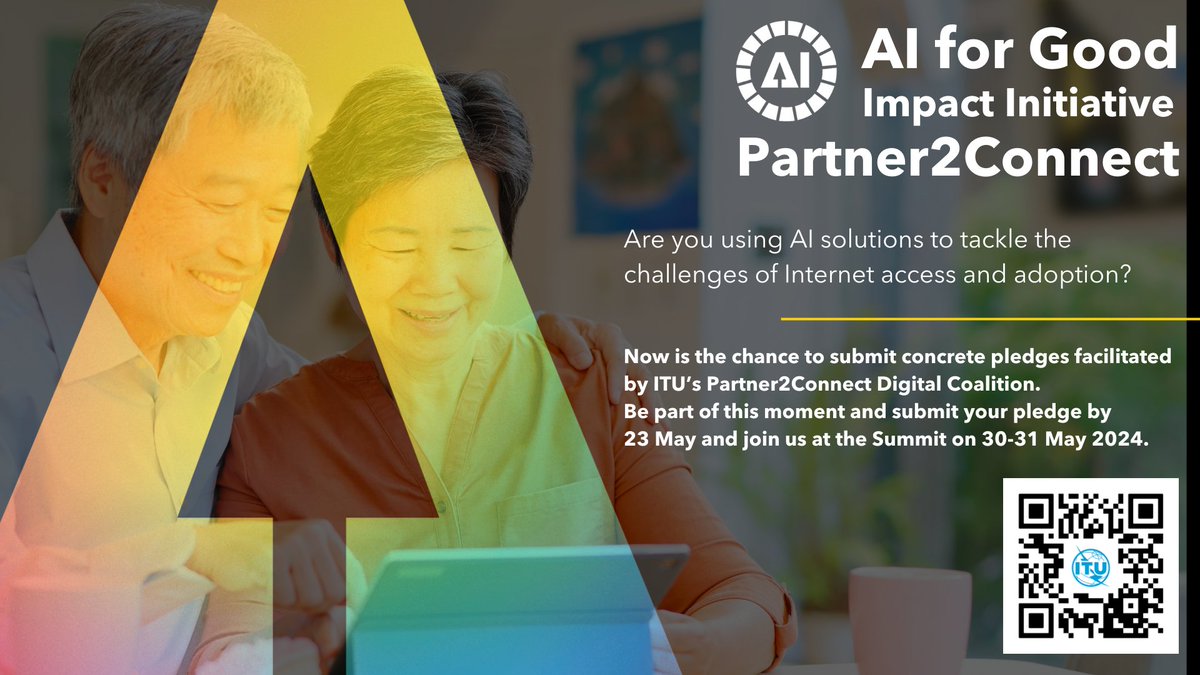 ⏳1 month left to answer @ITUSecGen‘s call for AI-based pledges towards universal, meaningful connectivity in support of the #AIForGood Impact Initiative. Be part of this movement! Join the 400+ entities in our #Partner2Connect community itu.int/itu-d/sites/pa… ⏰Deadline: 23 May