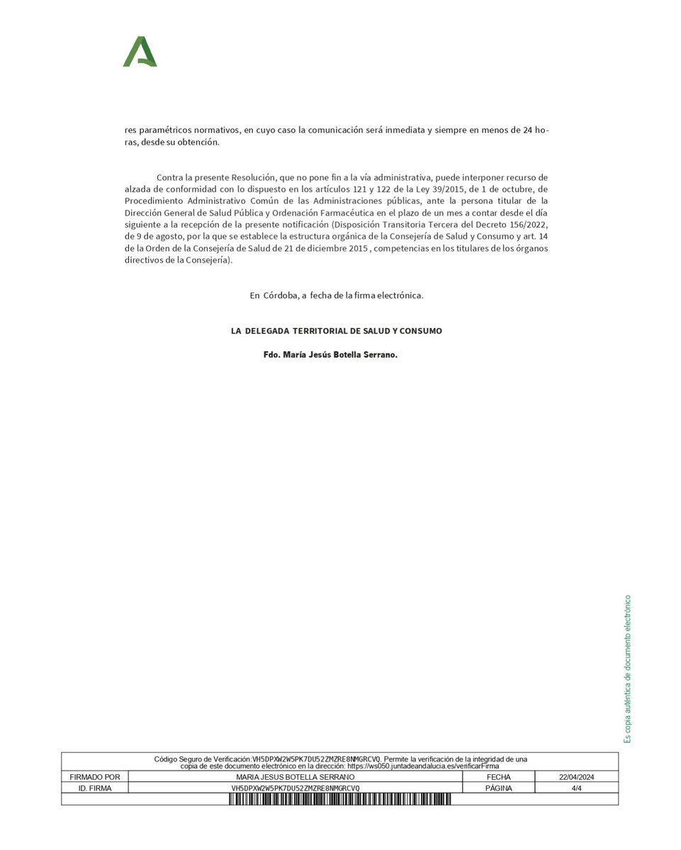 ℹ️ Compartimos con vosotros la resolución publicada ayer sobre la declaración del agua de Sierra Boyera como agua apta para el consumo. #ASNC