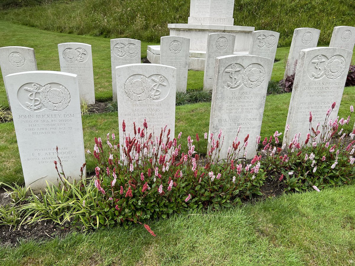 Zeebrugge Memorial and casualties of the raid in Dover St. James’s Cemetery.