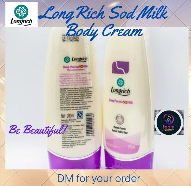 Hello Friends 👋 

Enrich your skin with #LongRichSodMilkBodyCream; be beautiful always✅

DM @ToyinKehindeS for your order and more!

#STK #STKPreneur
#TeamCourageous
#TuesdayMotivation
#HomeBasedBusiness
#LongrichBioscienceIntl