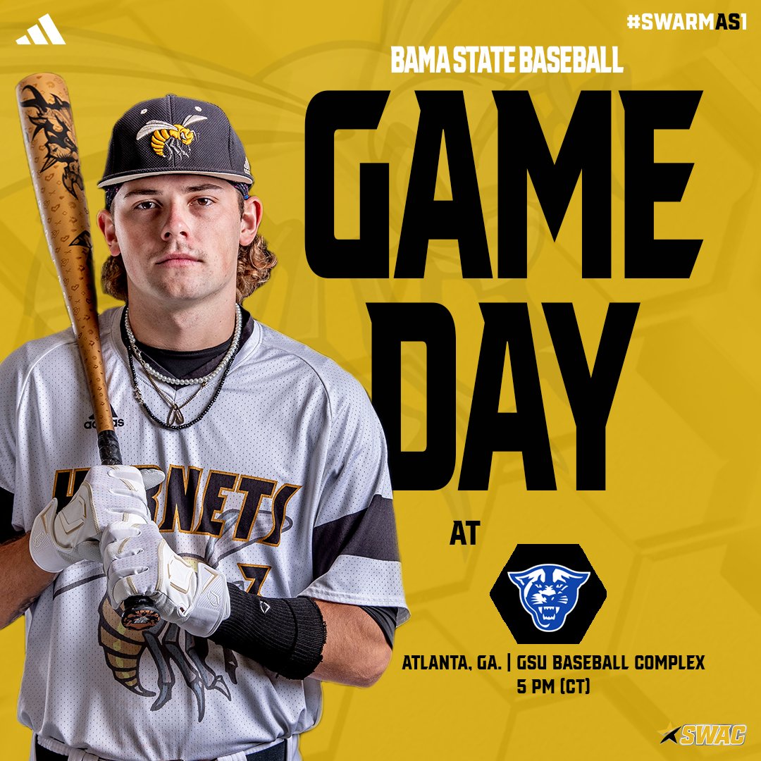 GAMEDAY In the ATL! 🆚 @GSU_Base 📍 Atlanta | 5 PM CT 📶 tinyurl.com/5h4nmbns #SWARMAS1