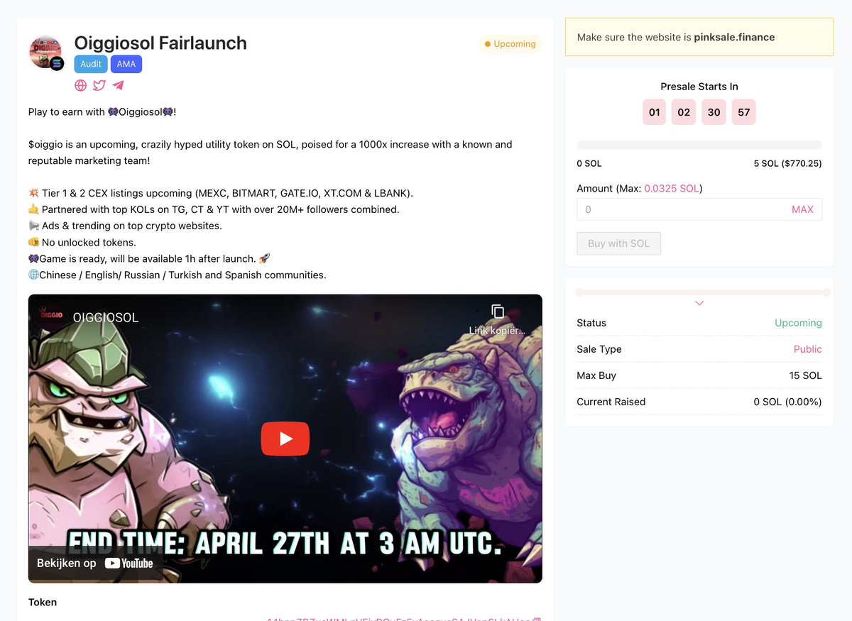 CoinsultAudits's tweet photo. 🚀 1 DAY LEFT UNTIL OIGGIO FAIR LAUNCH STARTS ON #PINKSALE 

🎁 MASSIVE GIVEAWAY: $200 (4 Winners, 72 hours)

1⃣ Follow @oiggio_sol & @CoinsultAudits 
2⃣ Like, RT and Place a Comment 💬
3⃣ Check out the Fair Launch of Oiggio 👇

https://t.co/hhTwPWNQja

#solana #audit #crypto #cryptogiveaway #oiggio_sol $oggio