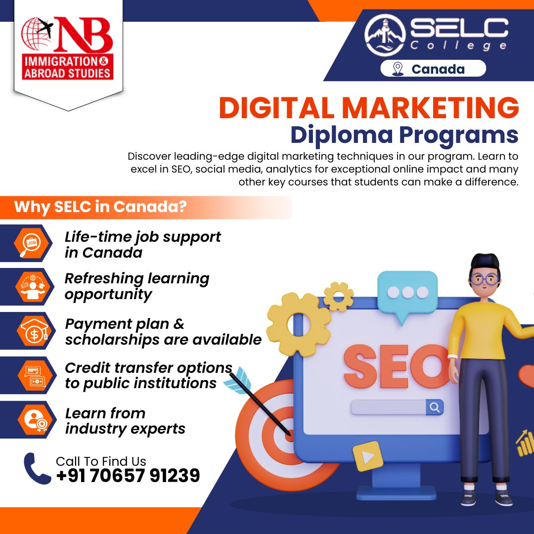 Discover the power of digital marketing with SELC College's Diploma programs in Canada! 💡💼 Unlock endless opportunities in today's digital landscape.

#newboundsimmigration #immigration #canadavisa #canadalife #selccollege #digitalmarketing2024 #digitalmarketingcourse #jobalert