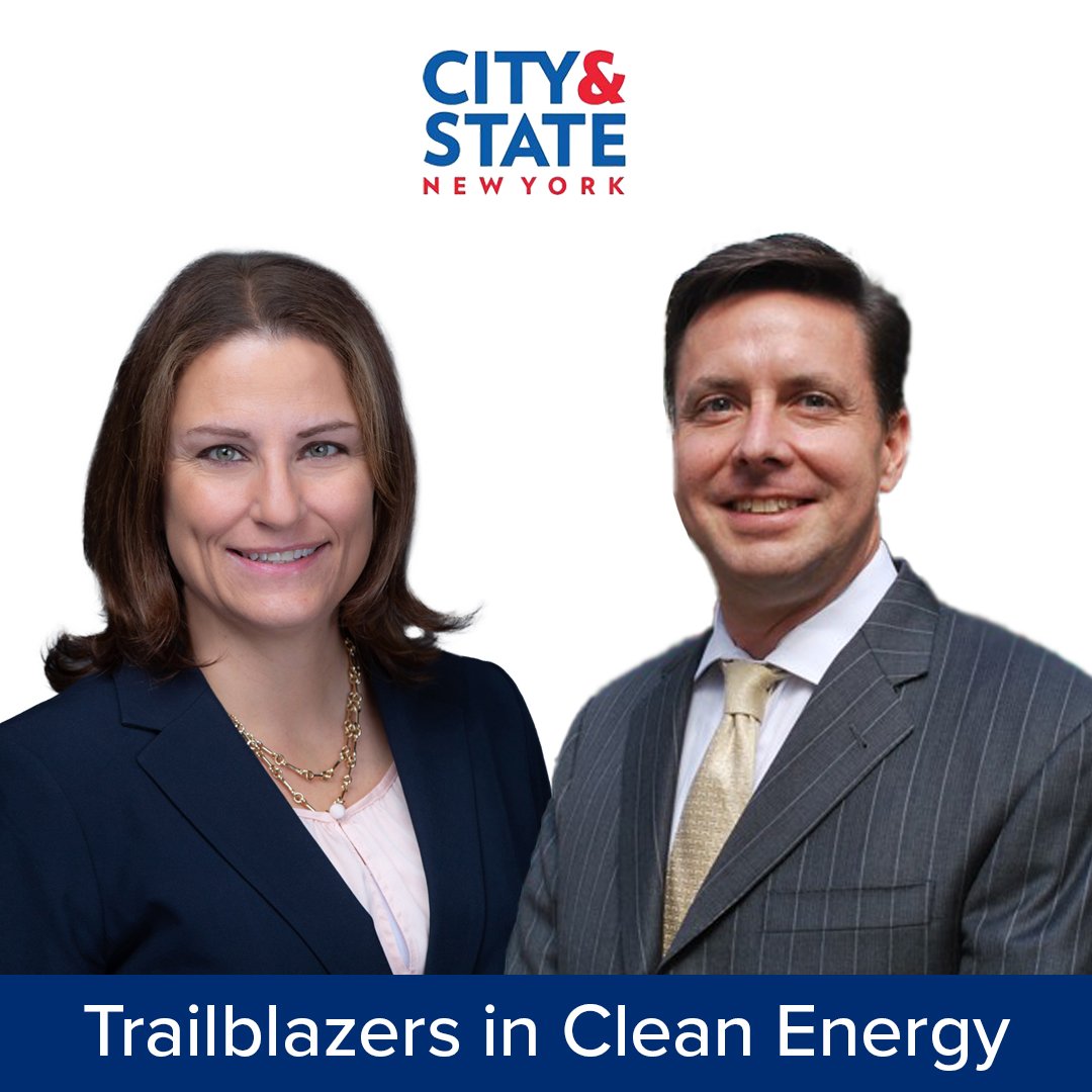 I’m honored to be named one of the 'Trailblazers in Clean Energy' by @CityandStateNY along with #NYGreenBank President Andrew Kessler! Proud to lead the charge w/ dedicated @NYSERDA team advancing clean energy solutions to benefit communities across NYS. cityandstateny.com/power-lists/20…