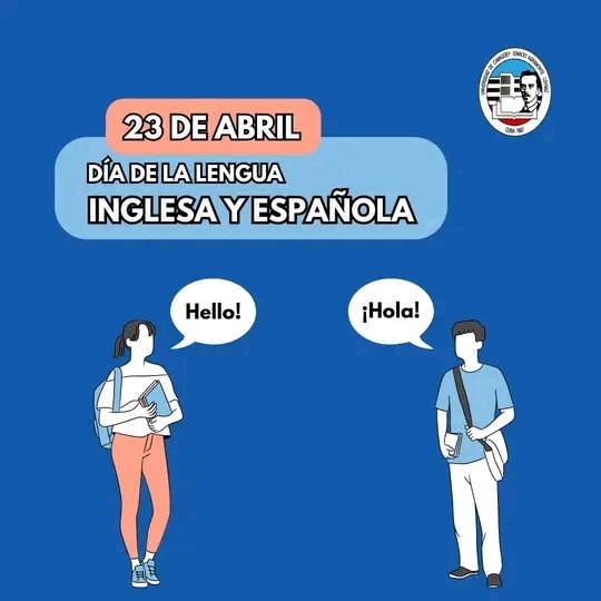 🗓️Cada 23 de abril se celebra el Día Internacional de la Lengua Inglesa y de la Lengua Española. Ambos idiomas comparten su festividad porque coincide con el aniversario de la muerte dos grandes escritores de literatura universal
 #LenguaEspañola