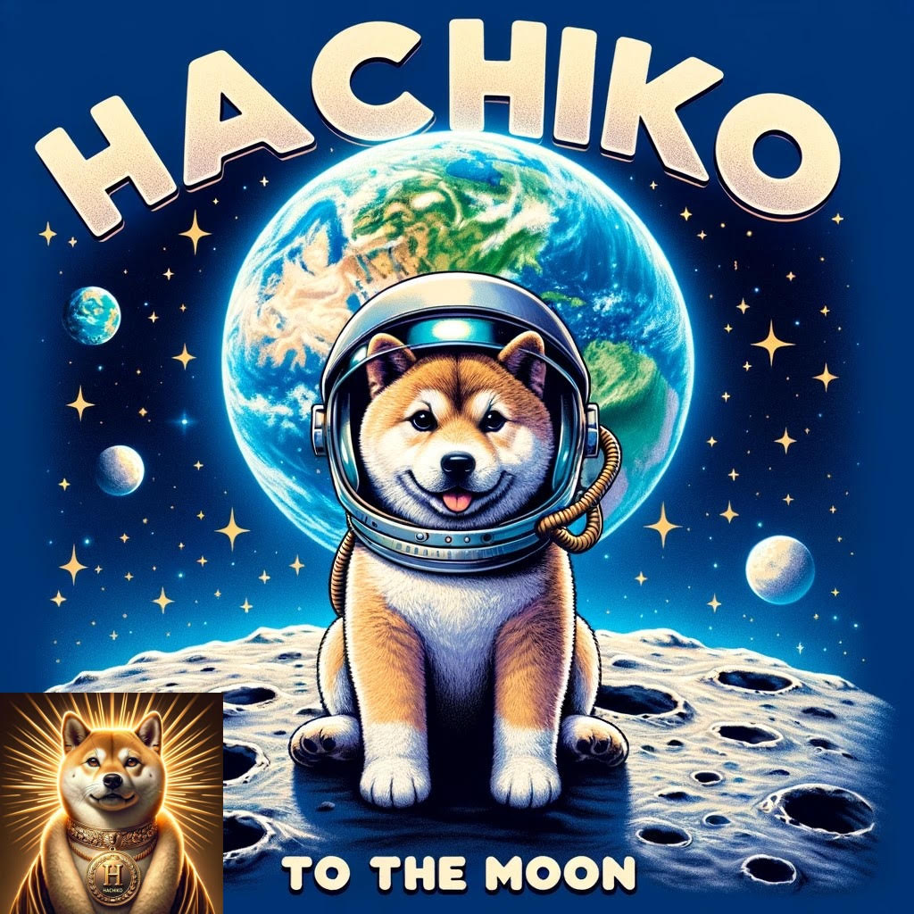 Join the Pack, Aim for the Stars – Hachiko Crypto, To the Moon! #HachikoToTheMoon #JoinThePack #AimForTheStars #HachikoCrypto #CryptoJourney #MoonshotWithHachiko #CryptoPack #HachikoRising #SpaceboundSatoshi #StellarShiba