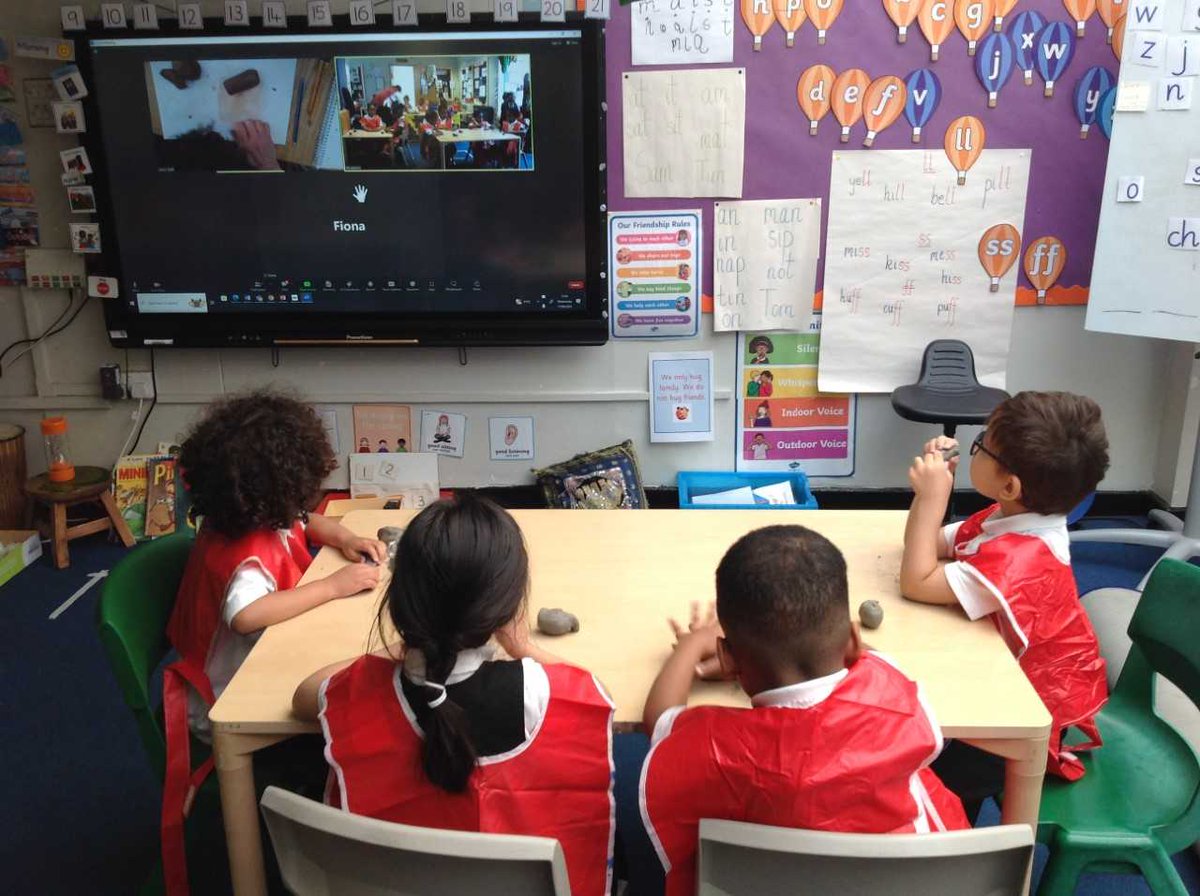 Reception took place in practical workshops lead by the National Gallery virtually this week. One class used clay to create a range of characters whilst another used colouring pencils to draw.