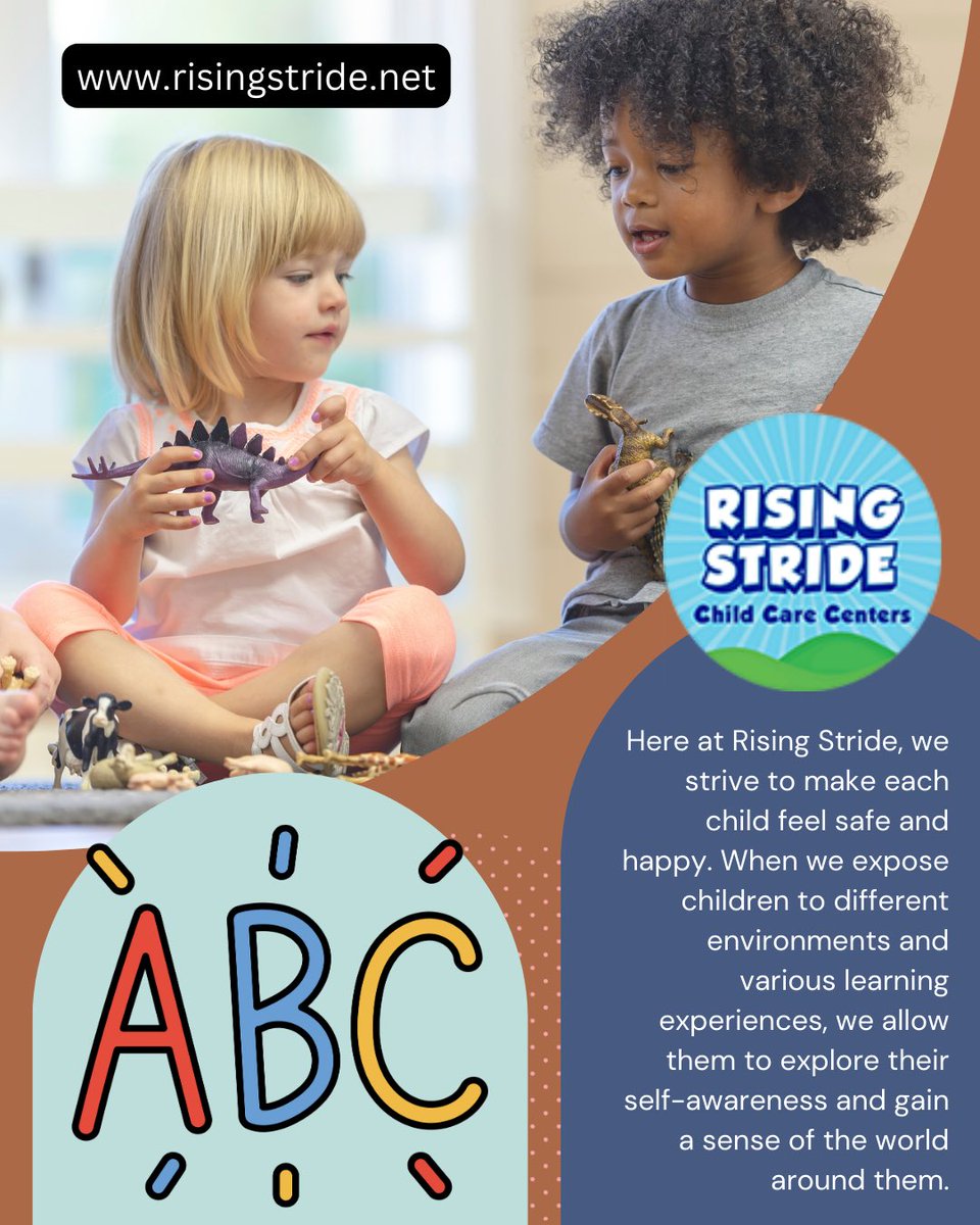 Rising Stride, where little steps lead to big dreams, one day at a time. Visit us at risingstride.net  #childcare #childcarecenter #preschool #learning #learnandgrow #delcopa
