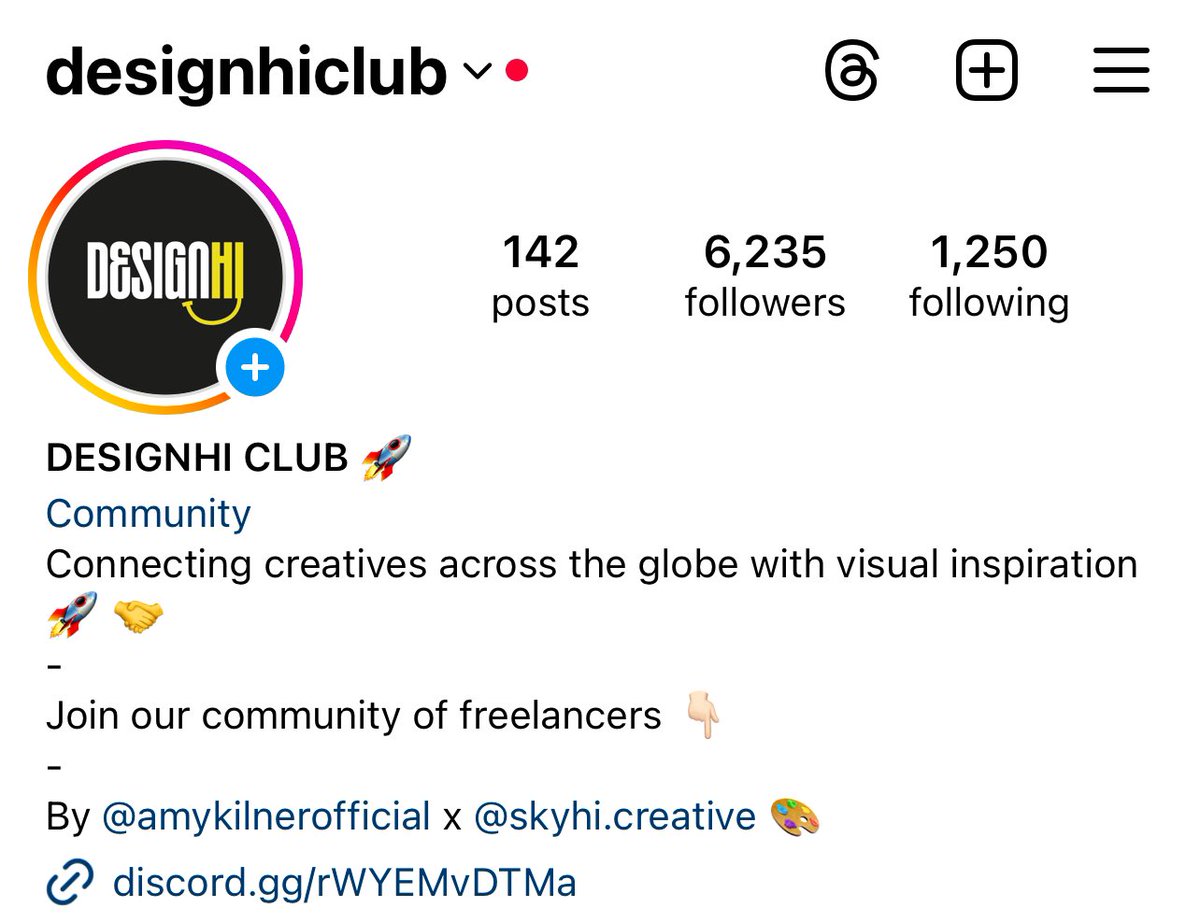 CALLING ALL CREATIVES 👋 🚨 

Meet Designhi Club. A brand I’ve created with the goal of connecting likeminded individuals with visual inspiration

You can follow us over on IG &amp; TikTok but also join the discord for FREE, currently at 200+ members 💪🏻 

🤝 discord.gg/55yCf3Wg