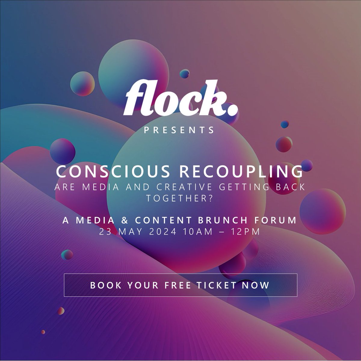 Our Media &amp; Content Brunch Forum is coming up on the 23rd May 🚨

Conscious Recoupling: are media &amp; creative getting back together? Join us for an insightful discussion.

23 May 2024, 10am - 12pm, London. Book your FREE ticket via the link:

hubs.la/Q02tLLC60
